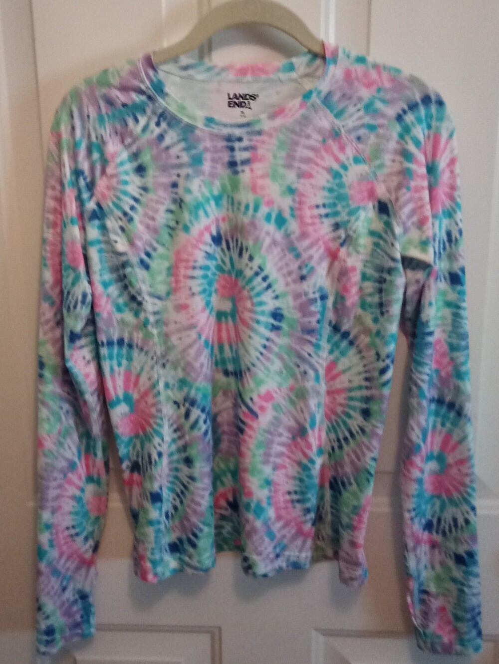 Lands' End Pastel Tie-Dye Base Layer Girl's XL